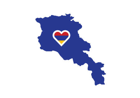 Armenia map flag heart love vector illustrationのイラスト素材