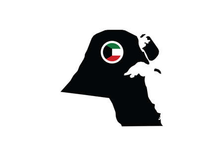 Kuwait map flag vector illustrationのイラスト素材
