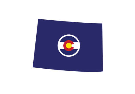 Colorado map flag vector illustrationのイラスト素材