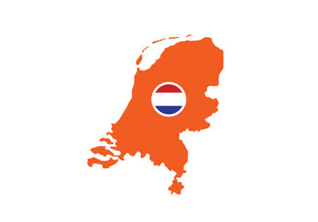 Netherlands map flag vector illustrationのイラスト素材