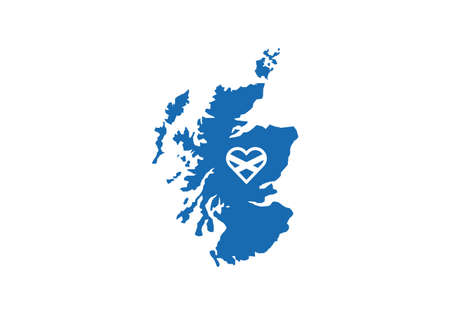 Scotland map flag heart love vector illustrationのイラスト素材