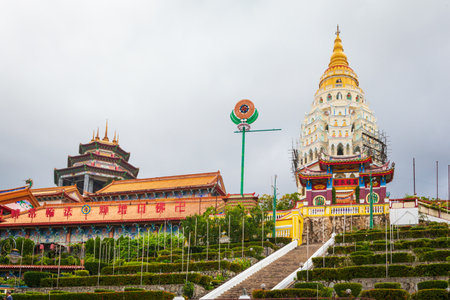 Buddhist Temple of Supreme Bliss  Kek Lok Si. One of popular tourist attractions in the remote area of Ayer Itam of Penang Island, Malaysiaの写真素材