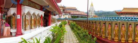 Georgetown, Penang, Malaysia - September 04, 2014: Buddhist Temple of Supreme Bliss  Kek Lok Si. One of popular tourist attractions in the remote area of Ayer Itam of Penang Island, Malaysiaのeditorial素材