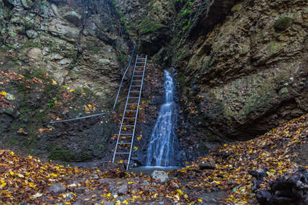 Autumn waterfall at Ram Canyon in Hungary tourist attractions .の写真素材