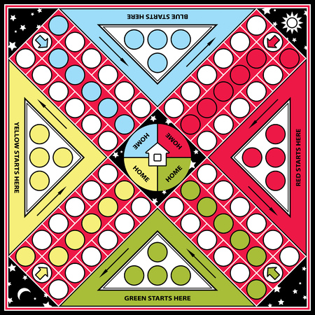 Ludo board gameのイラスト素材