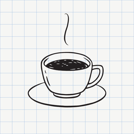 Tea or coffee cup doodle icon. Hand drawn line sketch in vectorのイラスト素材