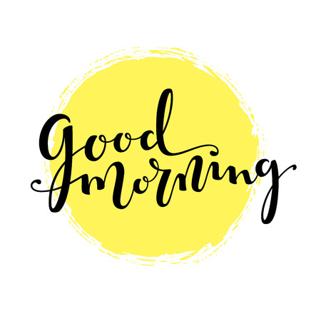 Good Morning lettering vector textのイラスト素材
