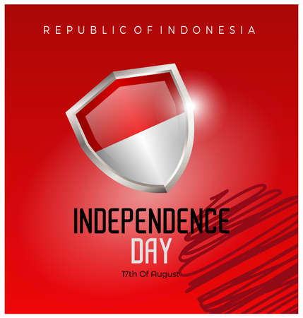Happy Independence Day of Indonesia. Banner background design.のイラスト素材