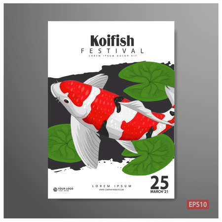 Poster design. Koi fish festival, with a fish backgroundのイラスト素材