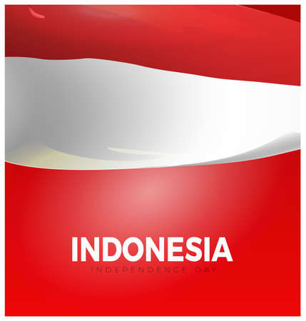 Anniversary Indonesian Independence day, flag templates, bannersのイラスト素材