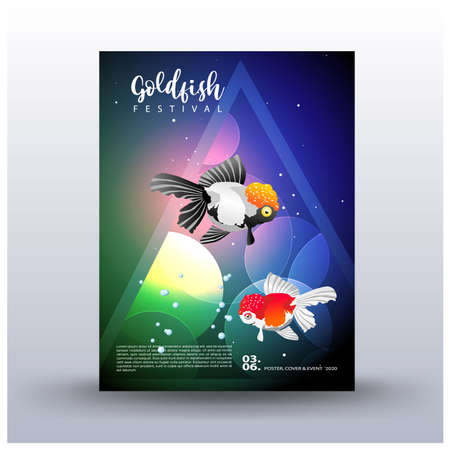 Poster design. goldfish, photorealistic vector image. illustration eps 10のイラスト素材