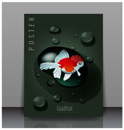 Poster design. goldfish, photorealistic vector image. illustration eps 10のイラスト素材