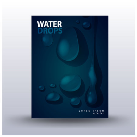 poster design, water drops. illustration eps 10のイラスト素材