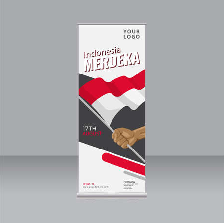 Indonesia Independence Day Banner Template Vector.のイラスト素材