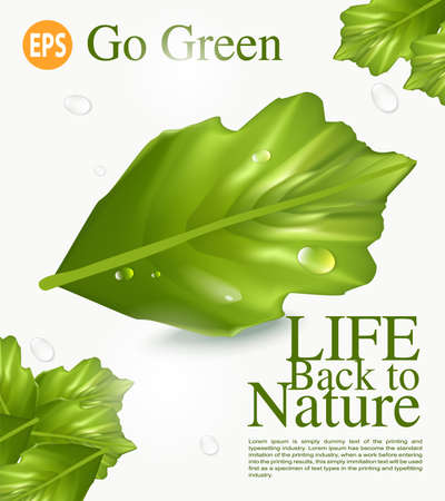 Go green poster. life back to nature. vector illustrationのイラスト素材