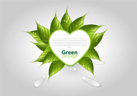 go green. eco-friendly concept poster. fresh leaf vector.のイラスト素材