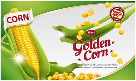Corn product packaging labels. poster, brochure, food product designのイラスト素材