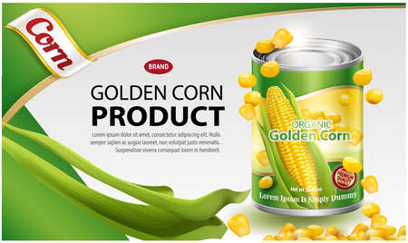 Corn product packaging labels. poster, brochure, food product designのイラスト素材