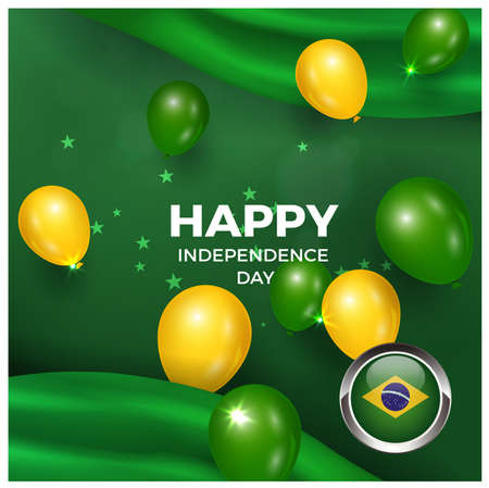 Happy anniversary National Day of Brazil. Banners. Flyer design. posterのイラスト素材