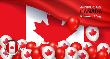 Happy anniversary National Day of Canada. Banners. Flyer design. posterのイラスト素材