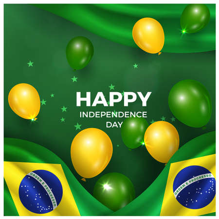 Happy anniversary National Day of Brazil. Banners. Flyer design. posterのイラスト素材