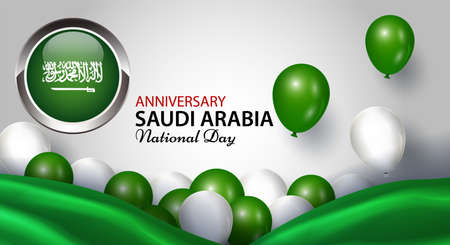 Happy anniversary National Day of Saudi Arabia. Banners. Flyer design. posterのイラスト素材