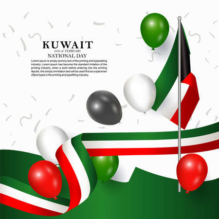 Happy anniversary National Day of Kuwait. Banners. Flyer design. posterのイラスト素材