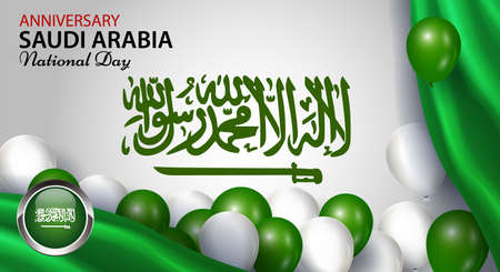 Happy anniversary National Day of Saudi Arabia. Banners. Flyer design. posterのイラスト素材