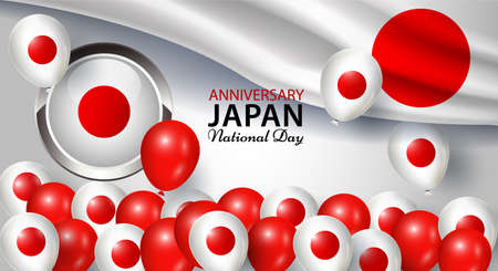 Happy anniversary National Day of Japan. Banners. Flyer design. posterのイラスト素材
