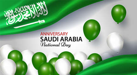 Happy anniversary National Day of Saudi Arabia. Banners. Flyer design. posterのイラスト素材