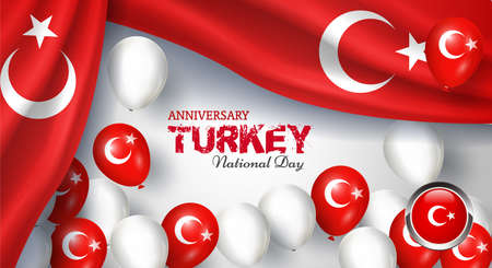 Happy anniversary National Day of Turkey. Banners. Flyer design. posterのイラスト素材