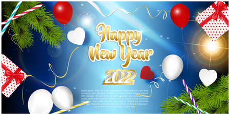 Happy new year 2022. poster design, flyer, greeting cardのイラスト素材