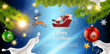Merry Chrismast and Happy New Year. greeting card design, poster, banner, flyerのイラスト素材