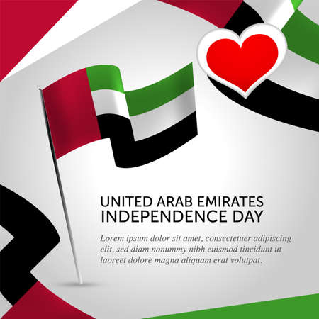 United Arab Emirates Independence Day Celebration. Banner, Greeting card, Flyer design. Poster Template Designのイラスト素材