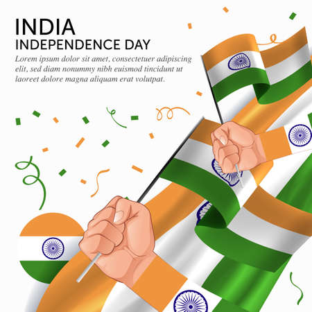 India Independence Day. Banner, Greeting card, Flyer design. Poster Template Designのイラスト素材