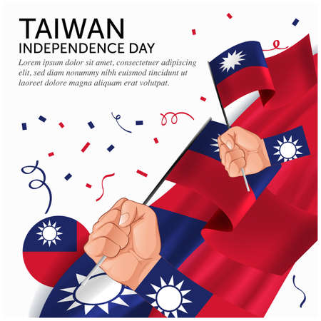 Taiwan Independence Day Anniversary. Banner, Greeting card, Flyer design. Poster Template Designのイラスト素材
