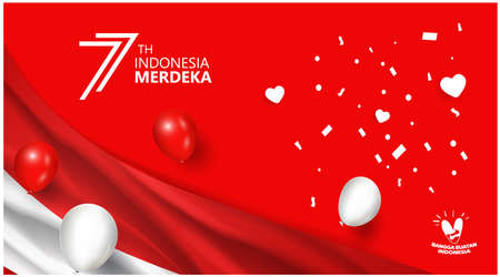 77 years, Anniversary Independence Day of the Republic of Indonesia. indonesia merdeka. (English...