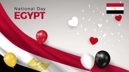 Happy anniversary National Day of Egypt. Banners. Flyer design. posterのイラスト素材