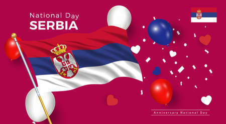 Happy anniversary National Day of Serbia. Banners. Flyer design. posterのイラスト素材