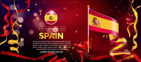 Independence Day of Spain. Banner Illustration, Poster Template Designのイラスト素材