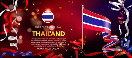 Independence Day of Thailand. Banner Illustration, Poster Template Designのイラスト素材