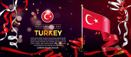 Independence Day of Turkey. Banner Illustration, Poster Template Designのイラスト素材