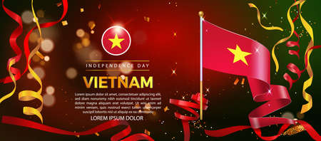 Independence Day of Vietnam. Banner Illustration, Poster Template Designのイラスト素材