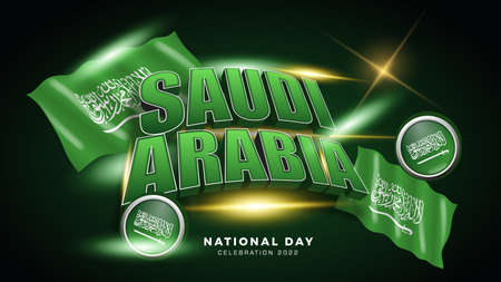 .Happy saudi arabia national day,  Anniversary poster design.のイラスト素材