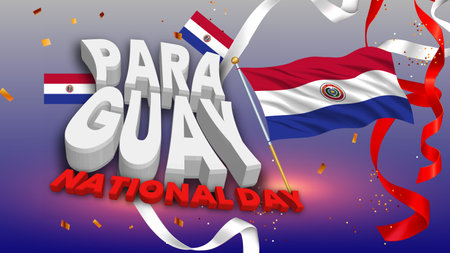 Happy anniversary National Day of Paraguay. Poster, Banners. Flyer Design.のイラスト素材
