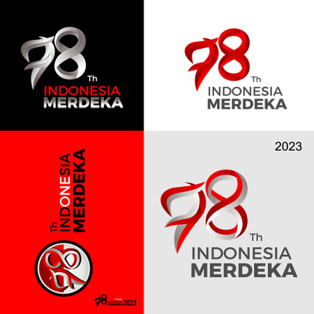 78 years, Anniversary Independence Day of the Republic Indonesia. Illustration Logo Designのイラスト素材