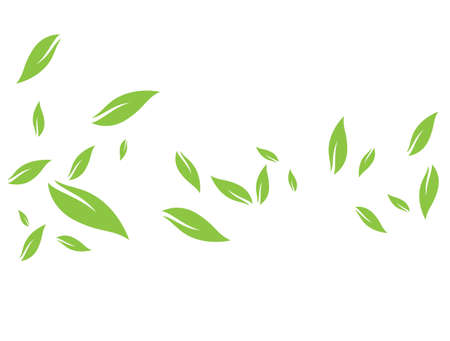 green lean nature ecology logo vectorのイラスト素材