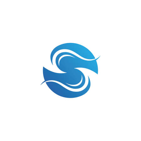 Blue water wave logo, vector icon illustrationのイラスト素材