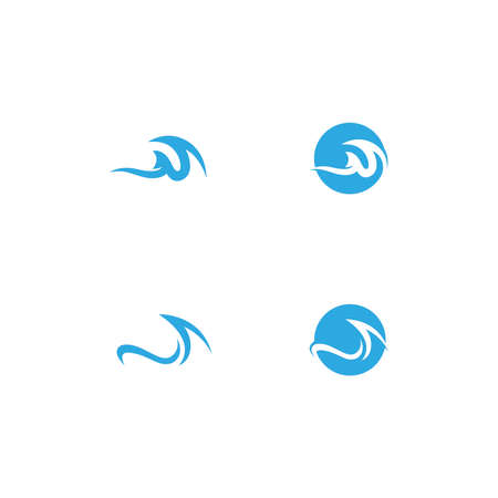 Water Wave symbol and icon Logo Template vectorのイラスト素材