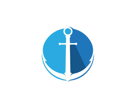Anchor sea  icon Logo Template vector illustration